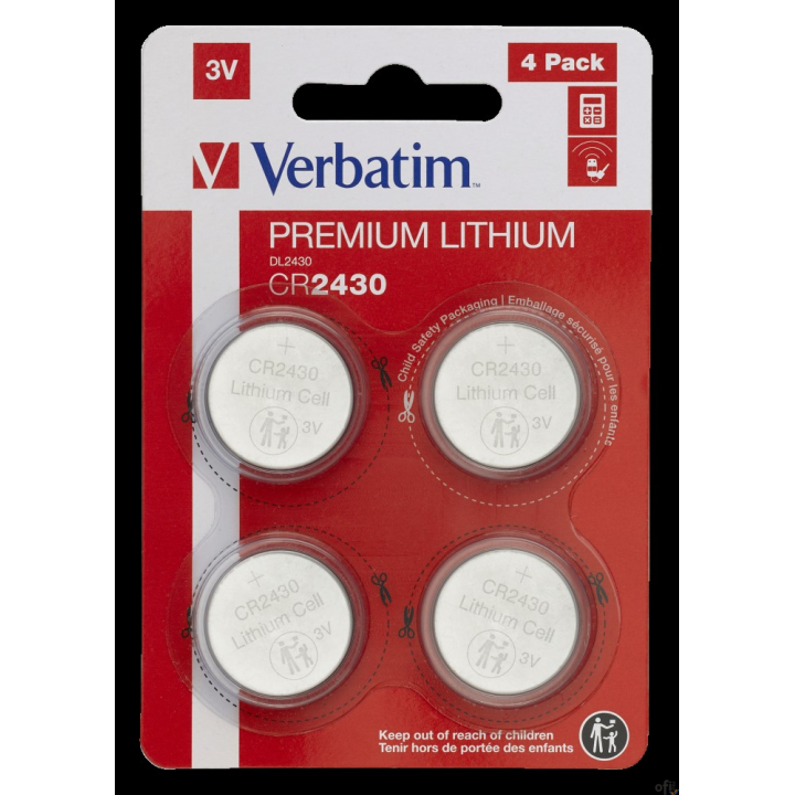 Baterie VERBATIM LITHIUM CR2430 3V BLISTER 4szt. 49534