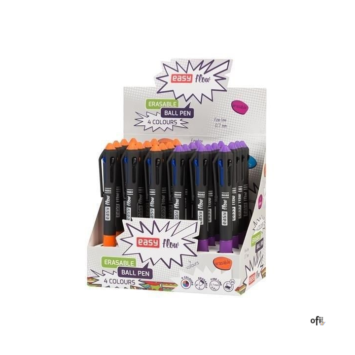 Długopis_czterokolorowy 4 kolory (24 szt.) MIX kolor EASY FLOW ERASABLE 0,7mm SALE