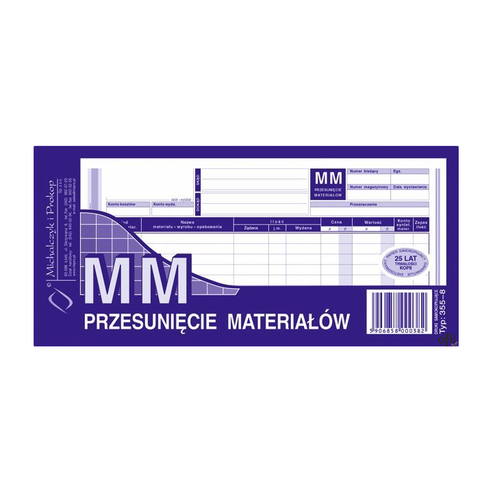355-8 MM Przesunięcie materiałów międzymagazynowe wielokopia 1/3 A4  MICHALCZYK I PROKOP