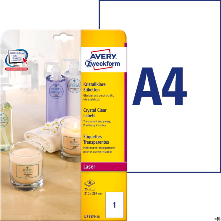 Etykiety przezroczyste Crystal Clear • Błyszczące etykiety wykonane z przezroczystego poliestru, zapewnią stylowy wygląd produkt