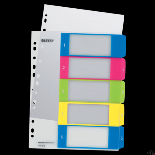 Przekładki plastikowe LETIZ WOW 1-5 12410000 do zadruku LEITZ
