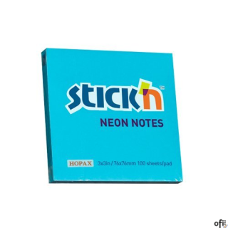 Bloczek STICKN 76x76mm niebieski neonowy 100k 21209 STICKN