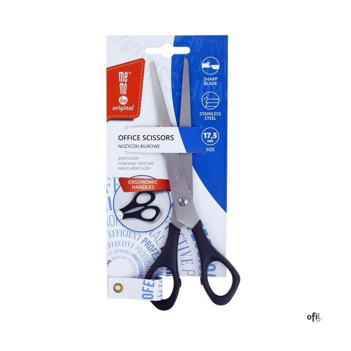 Nożyczki biurowe czarne MemoBe 17,5 cm  MN102-00