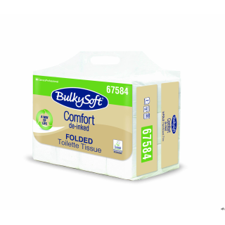 Papier toaletowy w składce BulkySoft Comfort de-inked, 2 warstwy, kolor biały, celuloza z recyklingu, 6000 szt/op.Numer artykułu