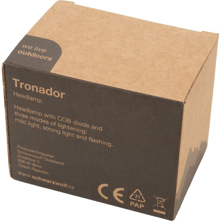 Latarka czołowa LED TRONADOR Schwarzwolf - Czarny