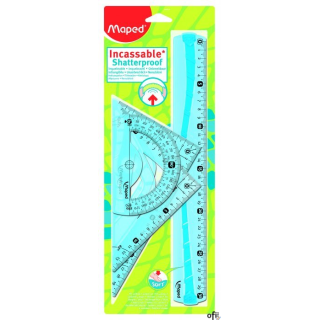 Zestaw geometryczny linijka 30 cm, 2 ekierki i kątomierz MAPED 244304