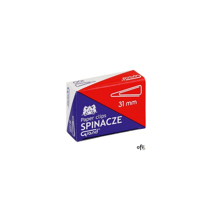 Spinacz T-31 mm GRAND trójkątny 10op x 100sztuk 110-1387