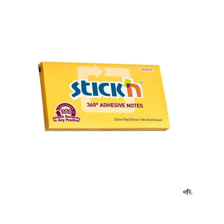 Bloczek STICKN 127x76mm 360stopni ciemno zółty 21555