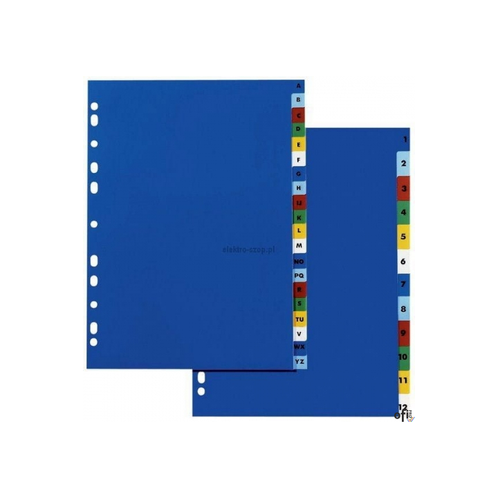 Przekładki OXFORD  A4 z kolorowego PP ALFABETYCZNE A-Z 100204724