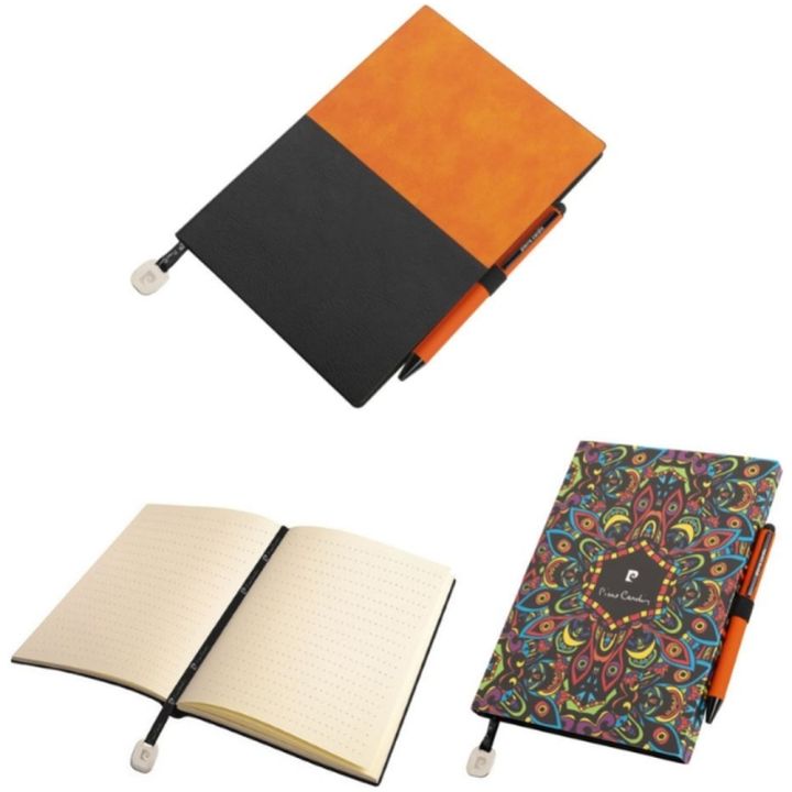 Notatnik A5 w kropki i długopis REPORTER Pierre Cardin - Pomarańczowy