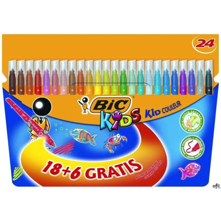 Flamastry 24 kolorów Kids Kid Couleur pudełko 8418005 BIC