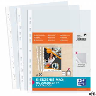 Koszulki groszkowe, A4+ MAXI 90mic. (50szt) 400005483 OXFORD