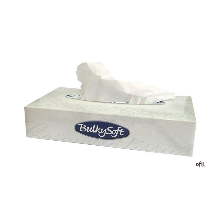 Chusteczki higieniczne 100sztuk, 2 warstwy, kolor biały, celuloza, BULKYSOFT 68100