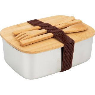 Lunch box ze sztućcami 950 ml JULIANA - Beżowy