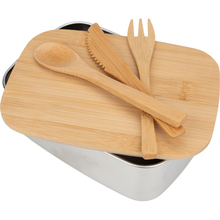 Lunch box ze sztućcami 950 ml JULIANA - Beżowy