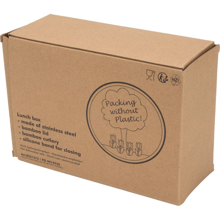 Lunch box ze sztućcami 950 ml JULIANA - Beżowy