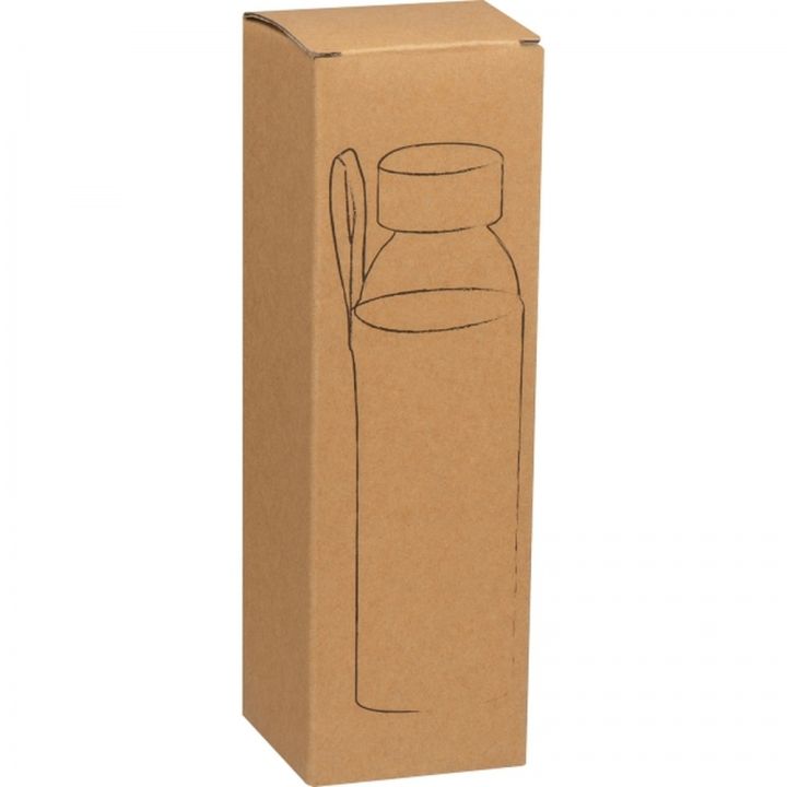 Butelka szklana z pokrowcem 500 ml CARLOTTA - Przeźroczysty