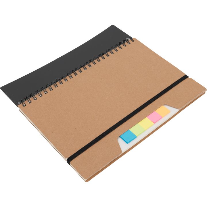 Notatnik A5 w kropki z karteczkami do markowania CATHARINA - Brązowy