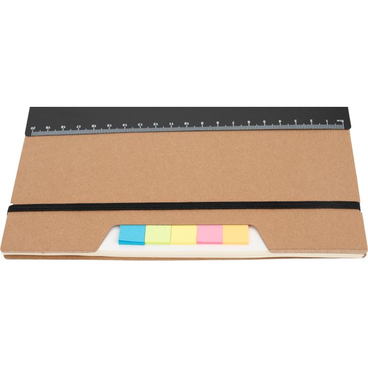 Notatnik A5 w kropki z karteczkami do markowania CATHARINA - Brązowy