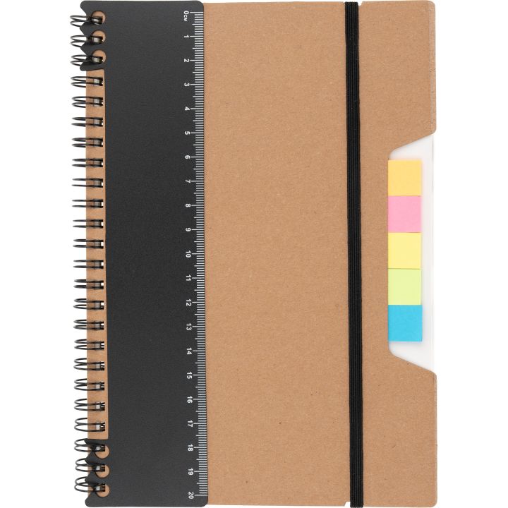 Notatnik A5 w kropki z karteczkami do markowania CATHARINA - Brązowy