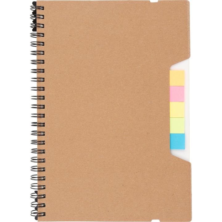 Notatnik A5 w kropki z karteczkami do markowania CATHARINA - Brązowy