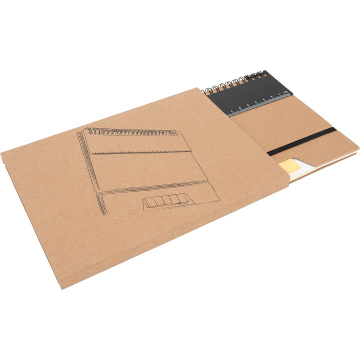 Notatnik A5 w kropki z karteczkami do markowania CATHARINA - Brązowy