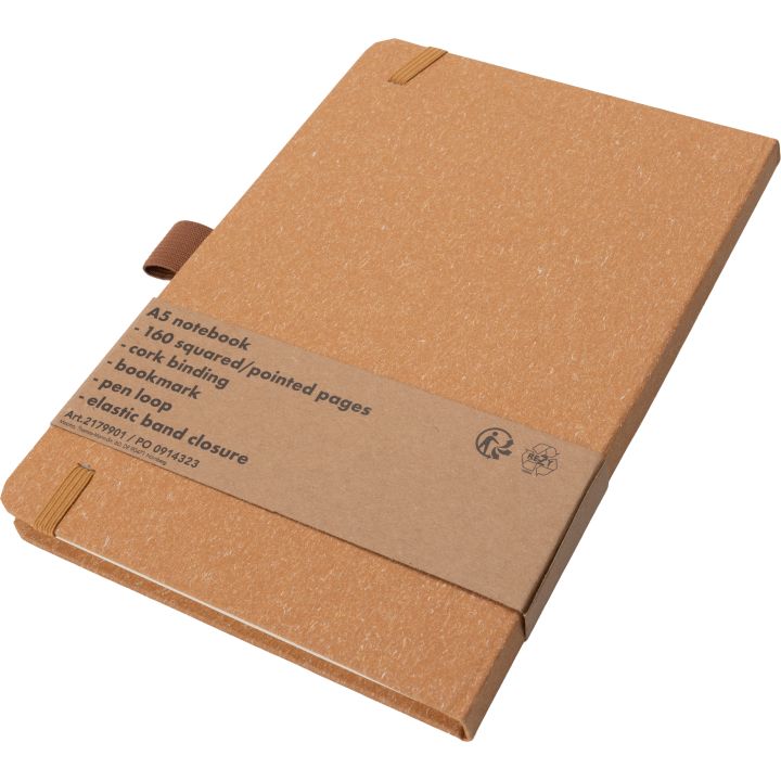 Notatnik A5 w kropki z papieru z recyklingu AGNESE - Czarny