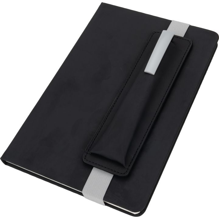 Notatnik A5 w linie z długopisem CARSON - Szary