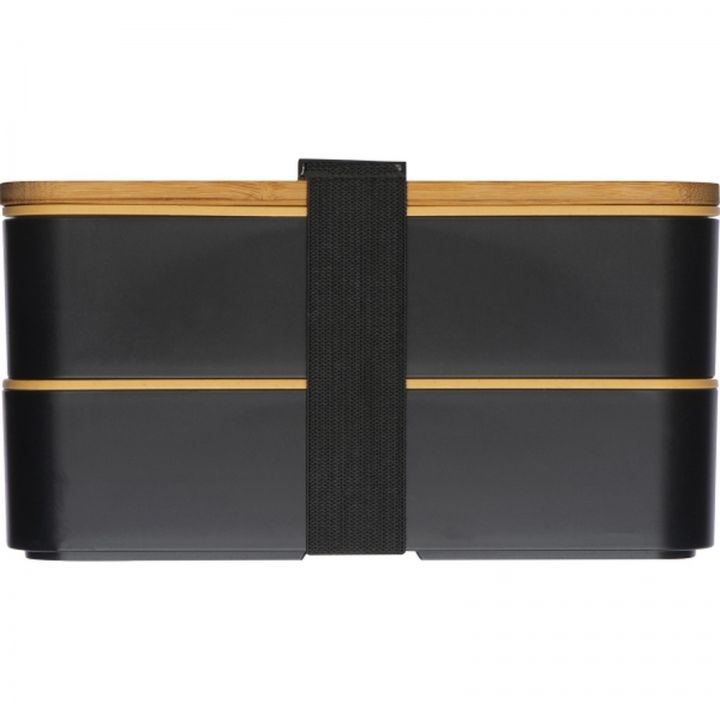 Zestaw lunch box ze sztućcami i butelka termiczna 500 ml STEPHAN - Czarny