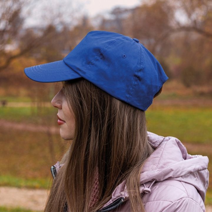Czapka z daszkiem bawełniana 5 paneli 170g/m2 MEGAN - Niebieski