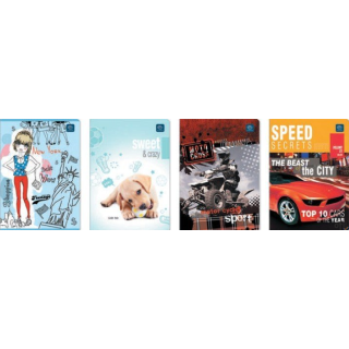 Zeszyt A5 16k 3linia kolorowa mix INTERDRUK