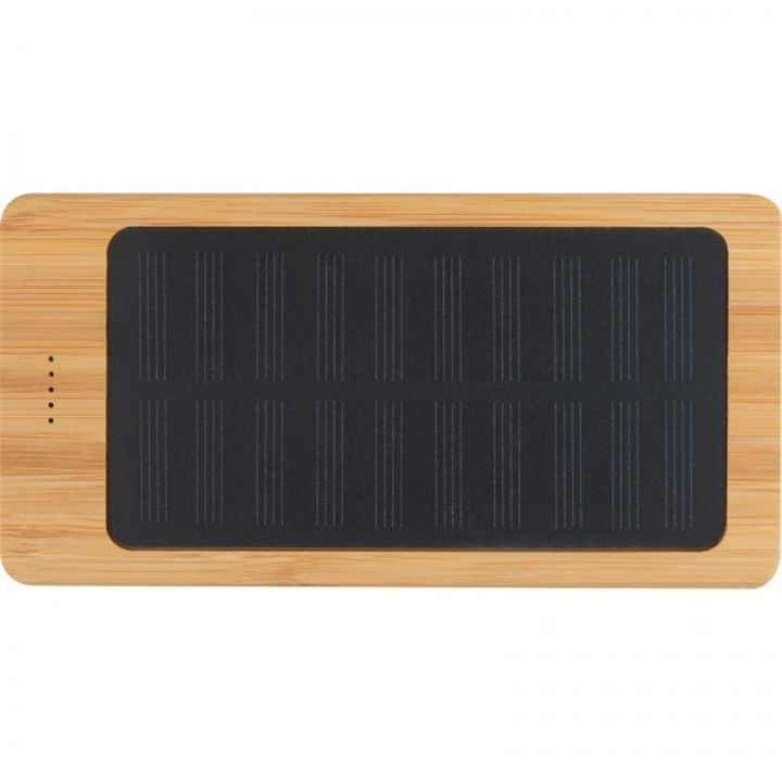 Power bank 8000 mAh solarny VALENTINA - Beżowy