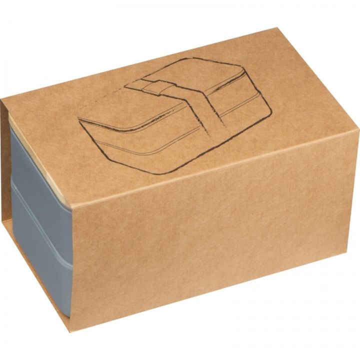 Lunch box ze sztućcami 600 ml SALVATORE - Szary