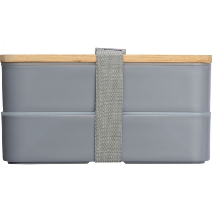 Lunch box ze sztućcami 600 ml SALVATORE - Szary