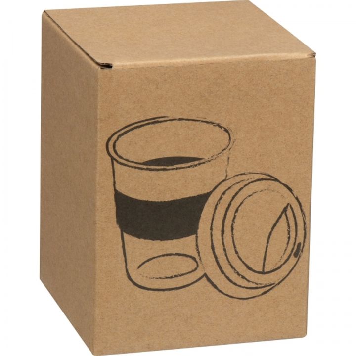 Kubek szklany z pokrywką 300 ml AMANDA - Zielony