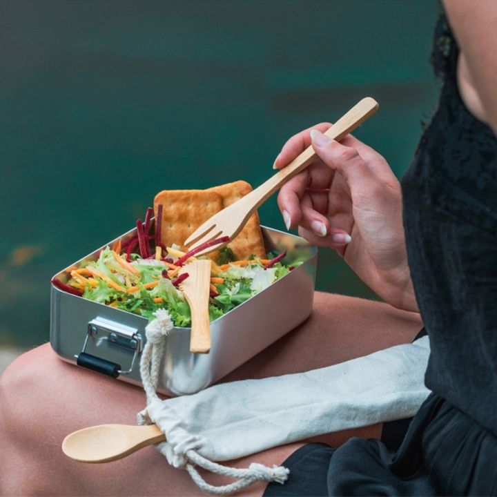 Zestaw sztućców bambusowych GREGOR - Beżowy