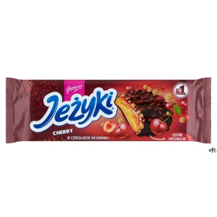 Ciastka JEŻYKI Dark Cherry 140g w czekoladzie deserowej