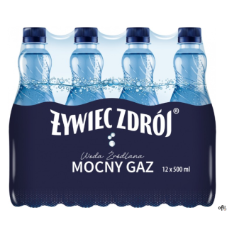 Woda ŻYWIEC ZDRÓJ 0.5l mocno gazowana zgrzewka 12 szt. KAUCJA