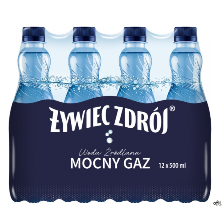 Woda ŻYWIEC ZDRÓJ 0.5l mocno gazowana zgrzewka 12 szt. KAUCJA