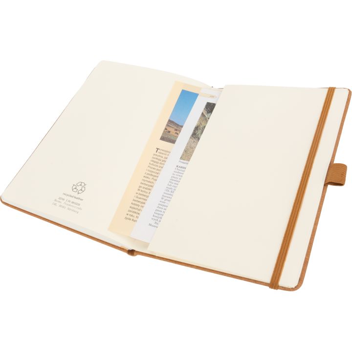 Notatnik A5 w linie ze skóry z recyklingu TRACY - Brązowy