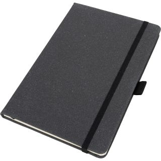 Notatnik A5 w linie ze skóry z recyklingu TRACY - Czarny