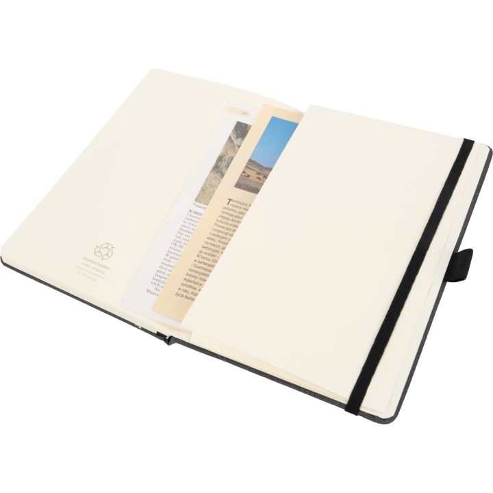 Notatnik A5 w linie ze skóry z recyklingu TRACY - Czarny