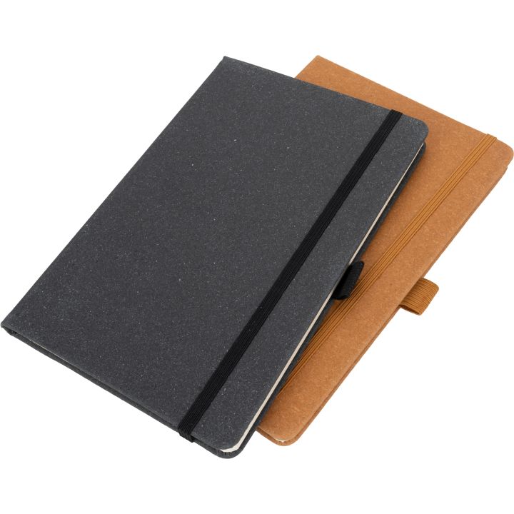 Notatnik A5 w linie ze skóry z recyklingu TRACY - Czarny