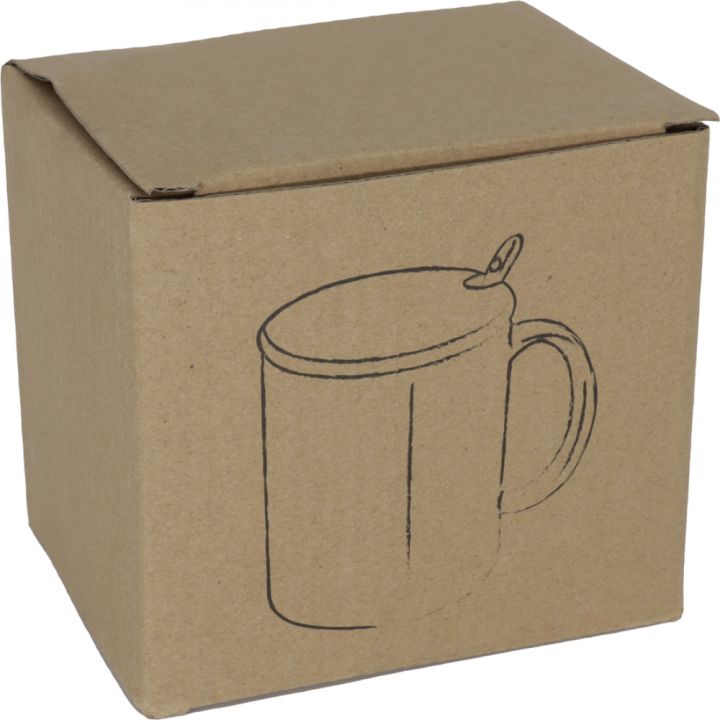 Kubek ceramiczny z łyżeczką 300 ml LOTHAR - Czarny