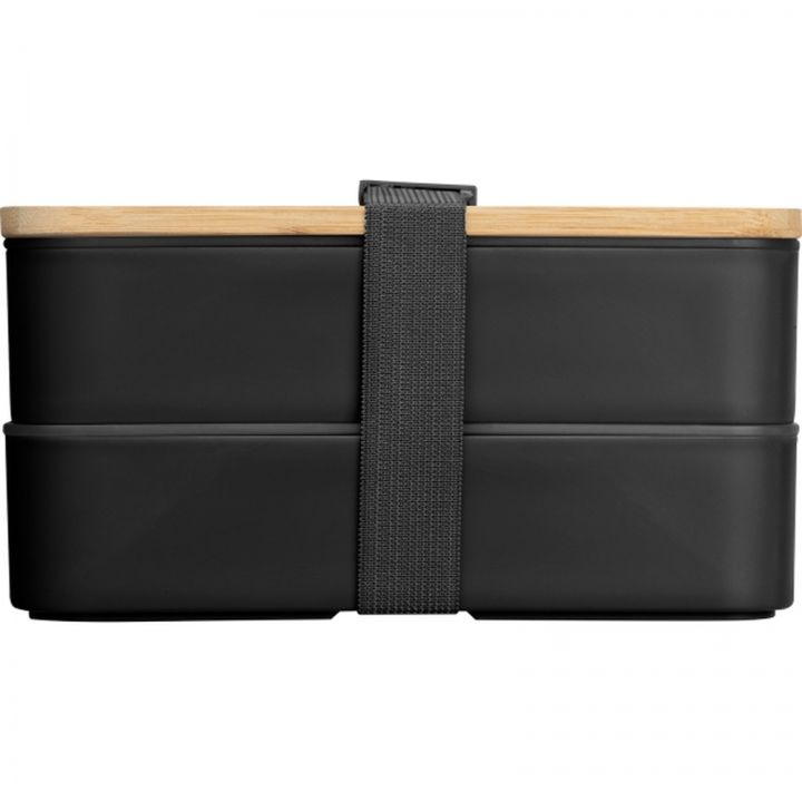 Lunch box ze sztućcami 600 ml SALVATORE - Czarny