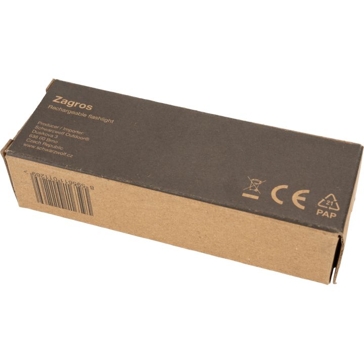 Latarka z możliwością ładowania ZAGROS Schwarzwolf - Czarny