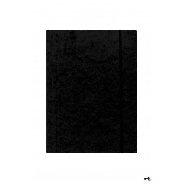 Teczka z gumką prostą DOTTS A4 preszpan czarna 390g