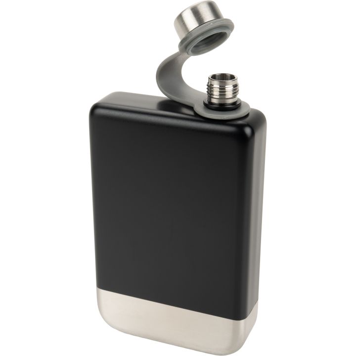 Zestaw piersiówka 266 ml, kieliszki 30 ml i lejek TAHAT Schwarzwolf - Czarny