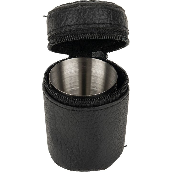 Zestaw piersiówka 266 ml, kieliszki 30 ml i lejek TAHAT Schwarzwolf - Czarny