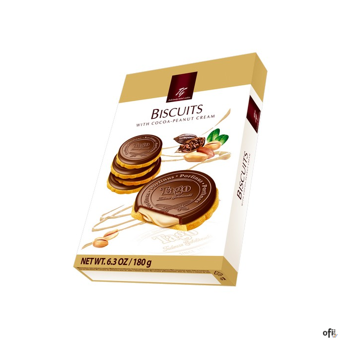 Ciastka KARDYNAŁKI TAGO z kremem kakaowo-orzechowym 180g